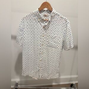 Faherty Mens White and Blue Playa button down Men's Shirt